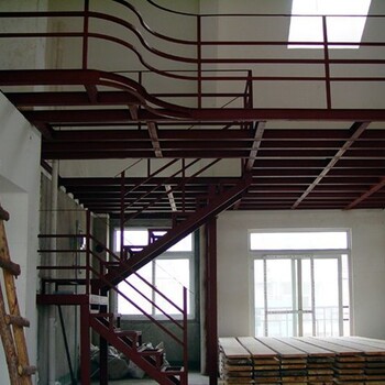 房山区钢构楼梯制作二层钢结构制作挑空隔层搭建