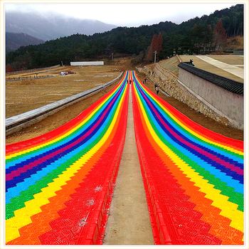 四季可玩的彩虹滑道大型游乐设备七彩滑道
