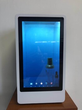 东莞惠华18.5寸透明屏展示柜、触摸透明液晶展柜