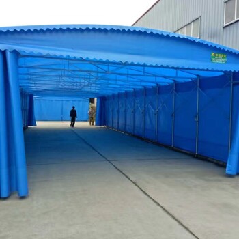 聊城推拉蓬大型仓库活动伸缩雨棚移动户外遮阳棚停车帐篷