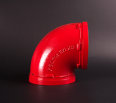 沟槽管件消防卡箍90度弯头角弯沟槽弯头消防红色卡箍45度弯头