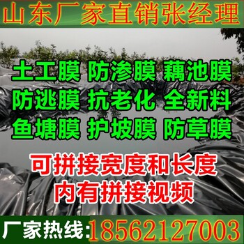 黑色塑料薄膜養(yǎng)殖魚塘HDPE防滲膜