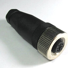 上海科迎法M12孔式直头传感器连接器2芯-17芯压紧式焊接式