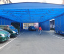 信阳钢结构活动雨篷尺寸,伸缩推拉雨棚图片
