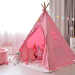 妙逗乐粉色儿童帐篷游戏屋室内家用女孩公主房少女心印第安小帐篷玩具屋