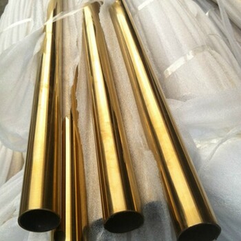 黄钛金管拉丝玫瑰金钛金镜面201黄色不锈钢管304金色不锈钢圆管