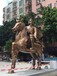 江西广场景观雕塑制品玻璃钢人物雕塑造型仿铜马骑士人物雕塑
