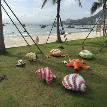珠海玻璃鋼貝殼雕塑造型海邊戶外景觀雕塑裝飾