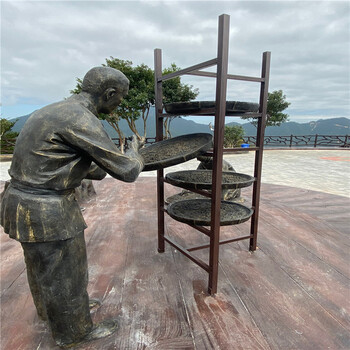 旅游風(fēng)景區(qū)人物雕塑廣州玻璃鋼雕塑仿銅勞動(dòng)人物雕塑