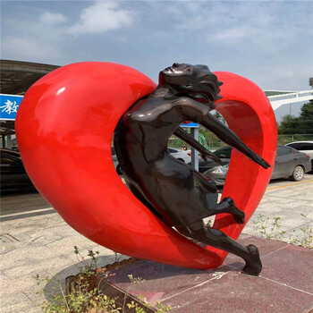 湛江玻璃钢人物雕塑大型创意爱心人物雕塑广场校园景观人物雕塑