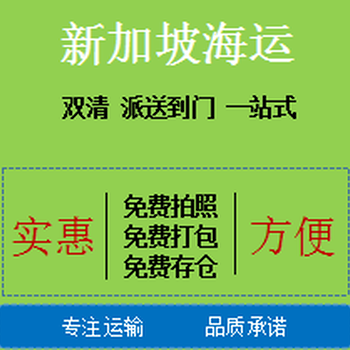 中国到新加坡海运效率零食玩具化妆品大量集运送货上门