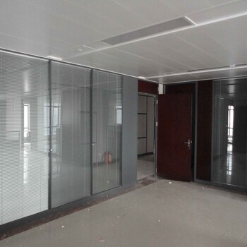 承接铝合金隔断办公室双层玻璃隔断墙,办公双层玻璃隔墙