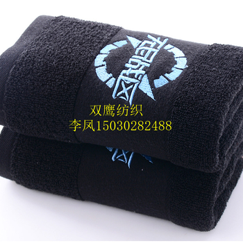 黑色毛巾/加厚吸水性好不掉色黑色面巾現(xiàn)貨供應(yīng)定制logo