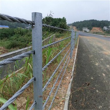 厂家喷塑镀锌缆索护栏公路山道防护栏缆索护栏景区缆索护栏