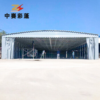 天津定制活动雨棚大型伸缩蓬移动折叠排挡帐篷户外推拉停车棚
