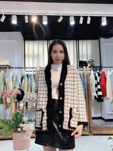 萨曼莎19年新款雪尼尔开衫品牌折扣女装货源图片