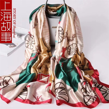 上海故事桑蠶絲絲巾批發(fā)品牌折扣尾貨女裝批發(fā)