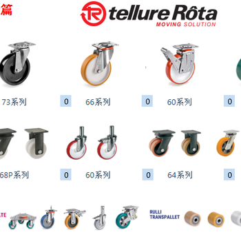 意大利TellureRota聚氨酯轮，工业辅助轮，耐压，耐磨，耐高温