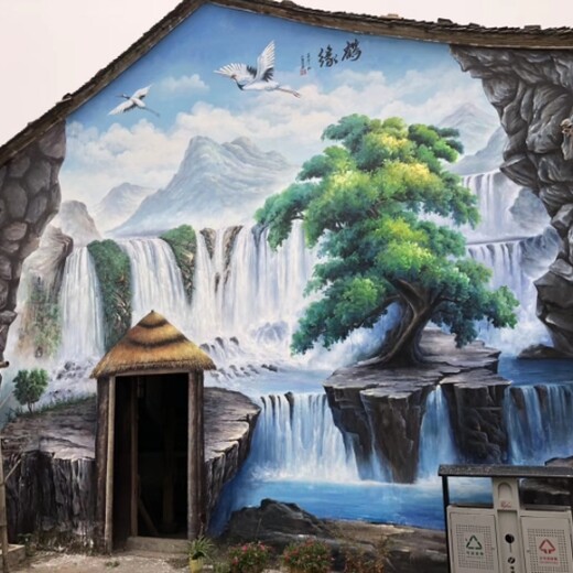 杨浦3D立体画墙绘彩绘设计公司酒馆涂鸦彩绘壁画
