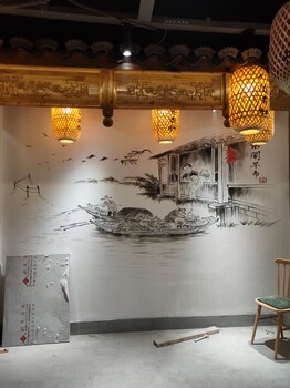 长宁3D立体画墙绘设计公司酒馆涂鸦彩绘壁画