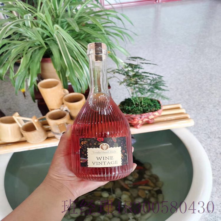浙江台州瑞升玻璃酒瓶厂家750ml透明工艺酒瓶