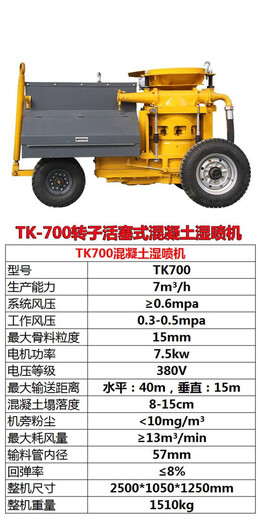 四川自贡岩峰TK700湿喷机TK700型湿喷机价格