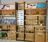 东莞虎门落地式展示柜钢木结合眼镜柜生态板展示柜台