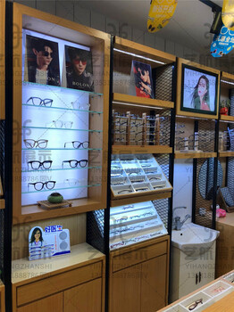 定制暴龙烤漆眼镜展示柜自选店双面中岛柜台高柜款式大全