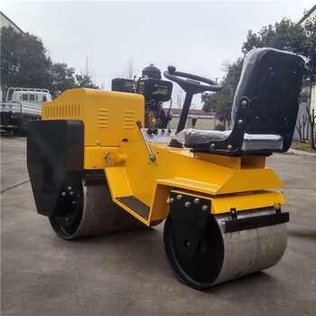 供應(yīng)壓路機草坪溝槽壓實機座駕式雙輪壓路機
