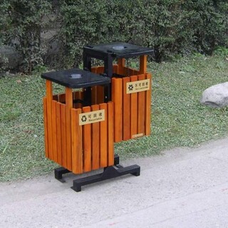 山东不锈钢垃圾桶_分类垃圾桶果皮箱钢木垃圾桶厂家图片4
