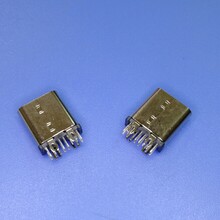 正反插盲插贴板TypeC母座单排SMT16pin四脚全贴快充USB3.1