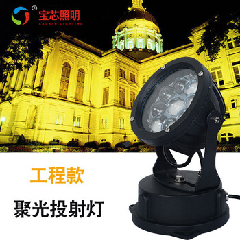 LED一束光燈集成投光燈18W27W酒店公園戶外防水遠(yuǎn)程窄聚光投射燈