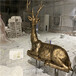 广州玻璃钢动物雕塑公园仿铜鹿雕塑