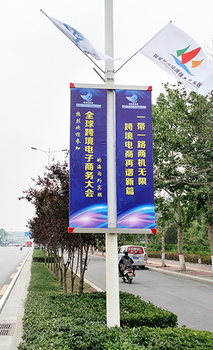 广东梅州铝合金防水道旗灯杆双面广告