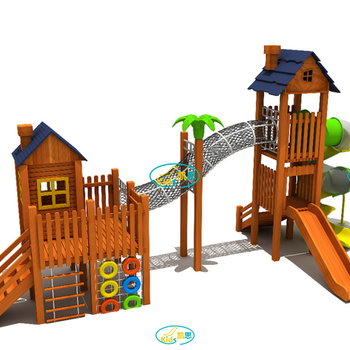 幼儿园木质滑梯攀爬网户外儿童体能拓展幼儿园玩具沙池木屋