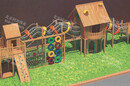幼儿园木质组合滑梯儿童游乐滑滑梯厂家原生态木质拓展训练室外树屋攀爬滑梯定制