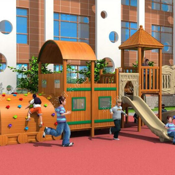 新型儿童户外游乐设施木质感统拓展训练儿童木质滑梯农场树屋滑梯
