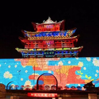 樓體投影樓體廣告樓體3D燈光投影秀樓體亮化
