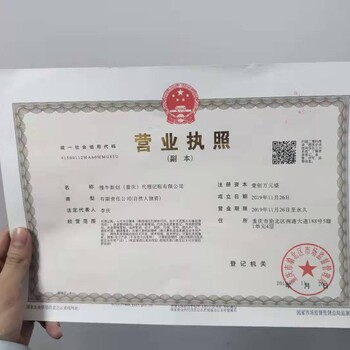 重慶渝北公司執(zhí)照九龍坡工商代辦執(zhí)照注銷