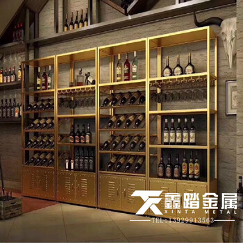 定制酒店会所红酒储物架不锈钢红酒储物架客厅不锈钢置物架图片