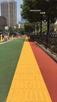 满足城市道路设计的聚合物现浇金刚盲道彩浆薄层聚合物盲道