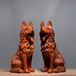 黑檀木雕十二生肖狗摆件实木质狼狗创意家居客厅办公室红木装饰品