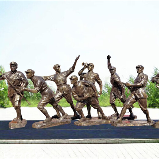 上海铸铜红军人物雕塑,红色题材雕塑