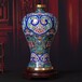 景泰蓝15寸福寿梅瓶铜胎掐丝珐琅花瓶中式家居装饰