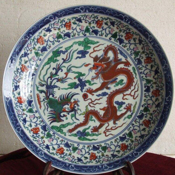 五彩龍鳳紋盤準(zhǔn)確估價(jià)私下拍賣