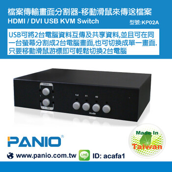 AcafaKP02A2口档案传输分割画面HDMI/DVIKVM切换器