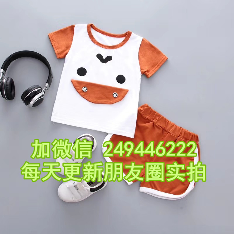 四川乐山服装城 夏季新款纯棉小童套装库存3元儿童套装短袖