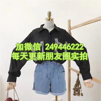 大学生时尚女式衬衫批发豹纹短款衬衫银星库存服装批发网