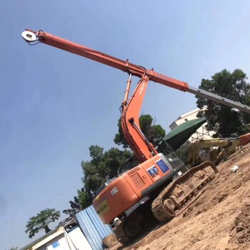 日立ZX240定做14米伸縮臂挖掘機改裝兩節(jié)筒臂