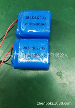 厂家供应锂电池组902535-800mah7.4V美容仪器机器人注氧仪